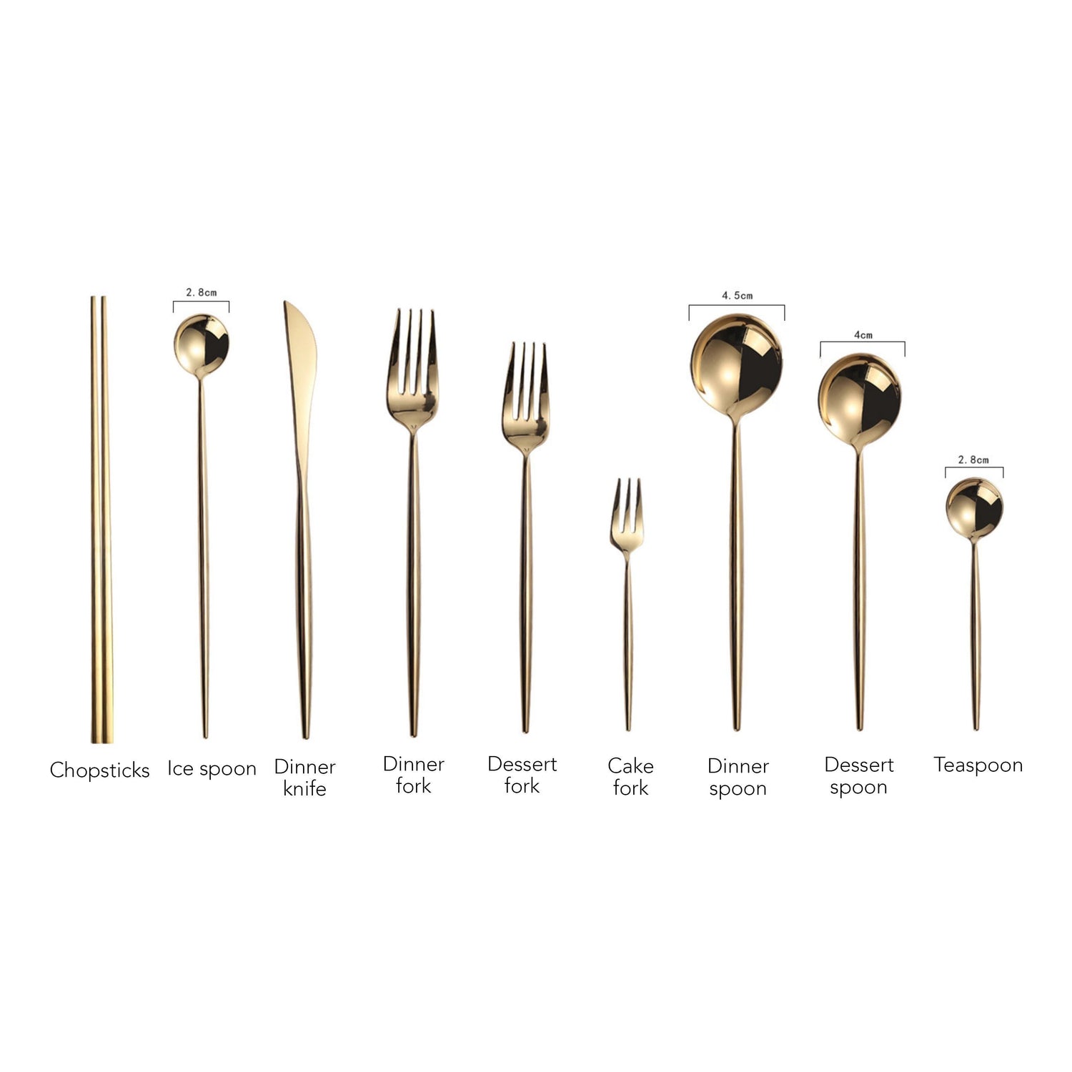 Mirrored Metal Cutlery (4 Colors) - Nordic Side - 