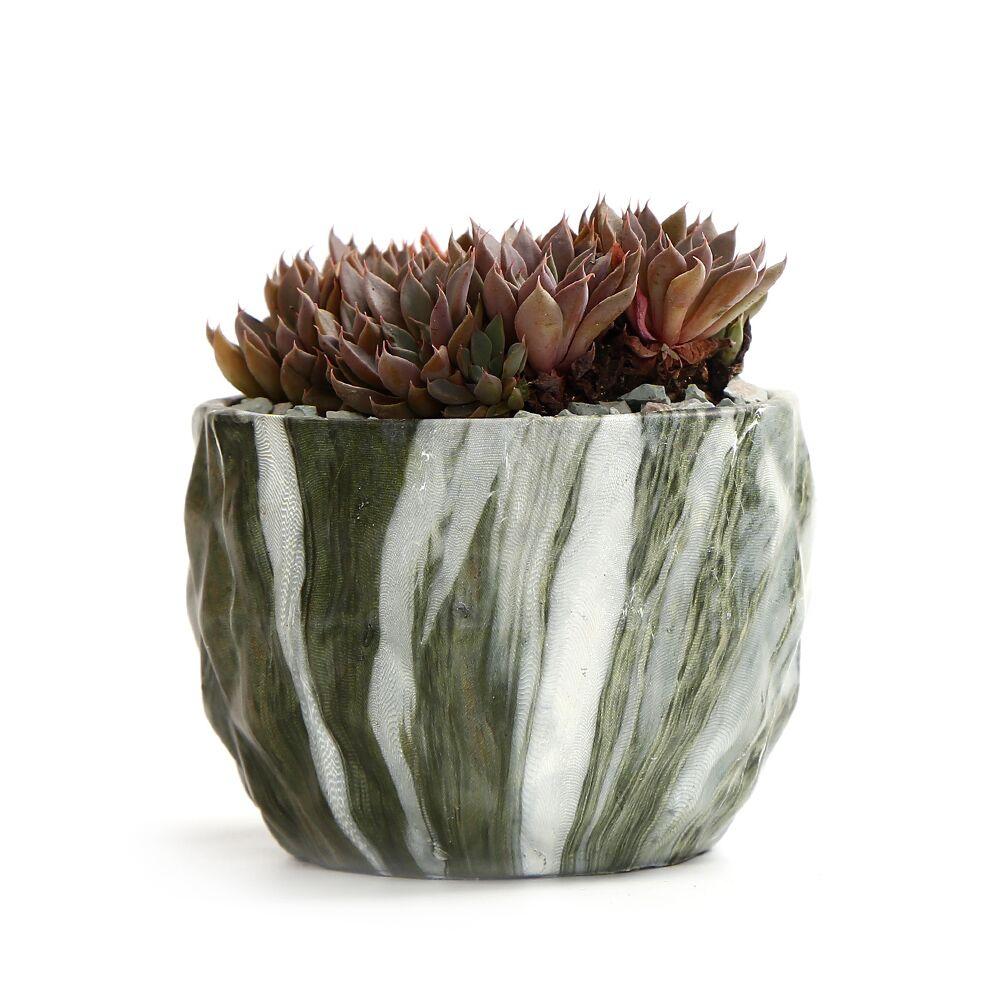 Deidra - Modern Bonsai Marbling Flower Pot (4 pcs) - Nordic Side - Modern Planters