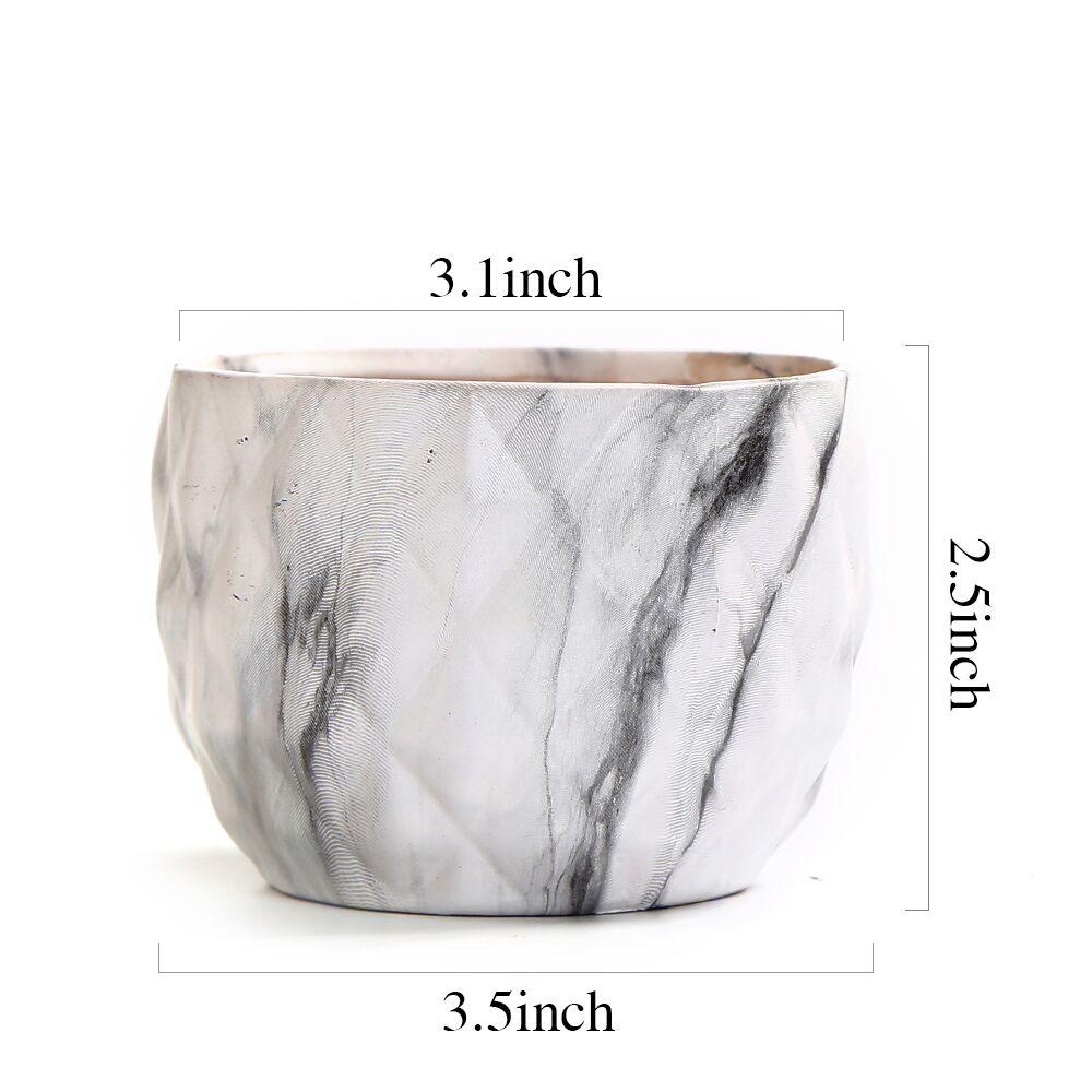 Deidra - Modern Bonsai Marbling Flower Pot (4 pcs) - Nordic Side - Modern Planters