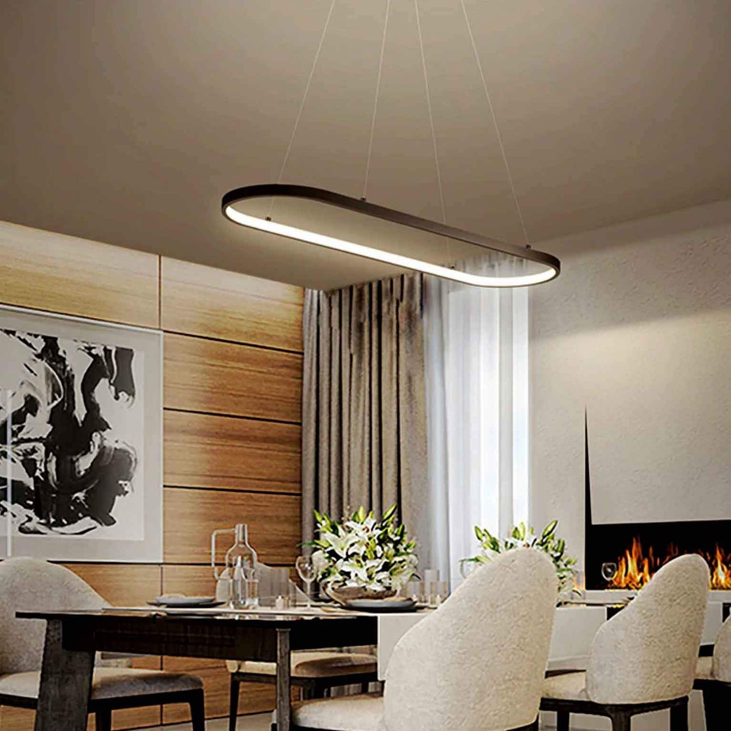 Modern Round Pendant Light - Nordic Side - 