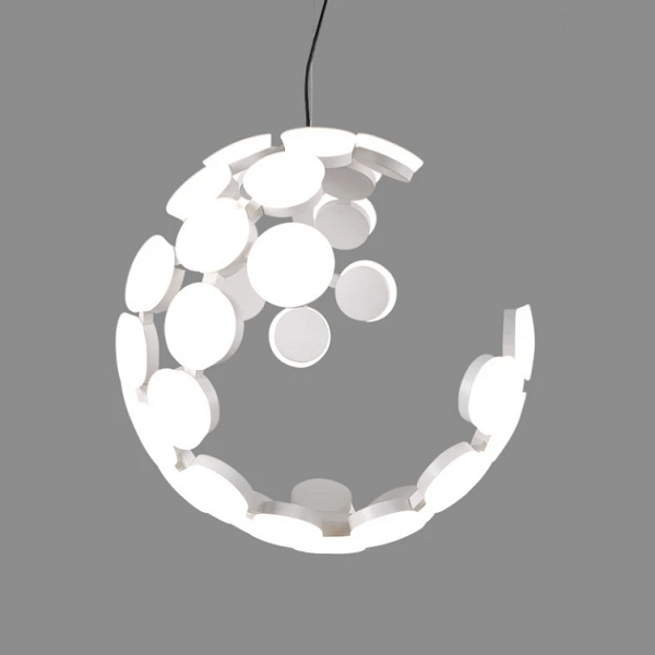 Moon LED Chandelier - Nordic Side - architecture, arcitecture, art, artist, contemporaryart, decor, decoration, design, designer, designinspiration, edison, grey, home, home decor, home decor