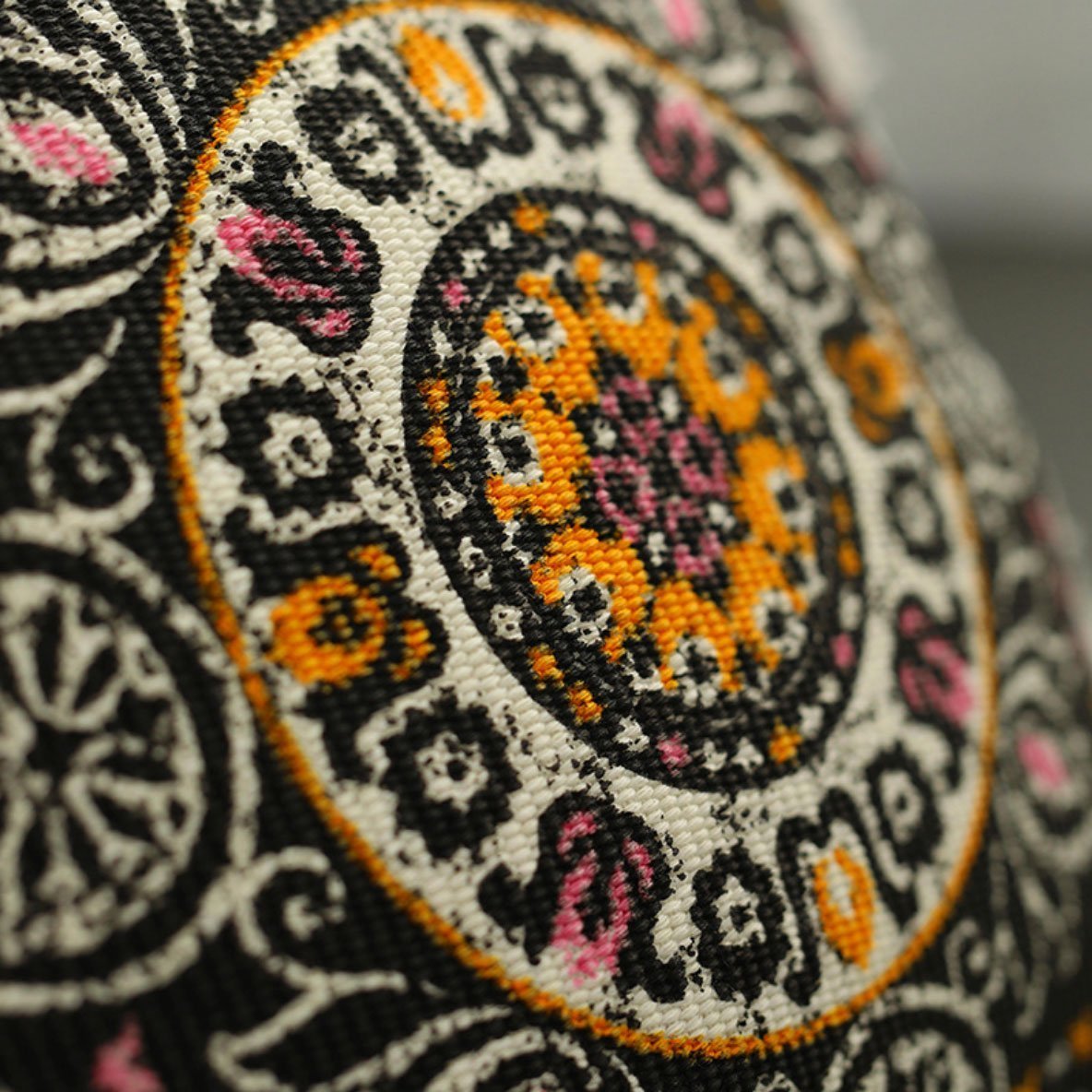 Morocan Geometry Embroidery Cushion - Nordic Side - 