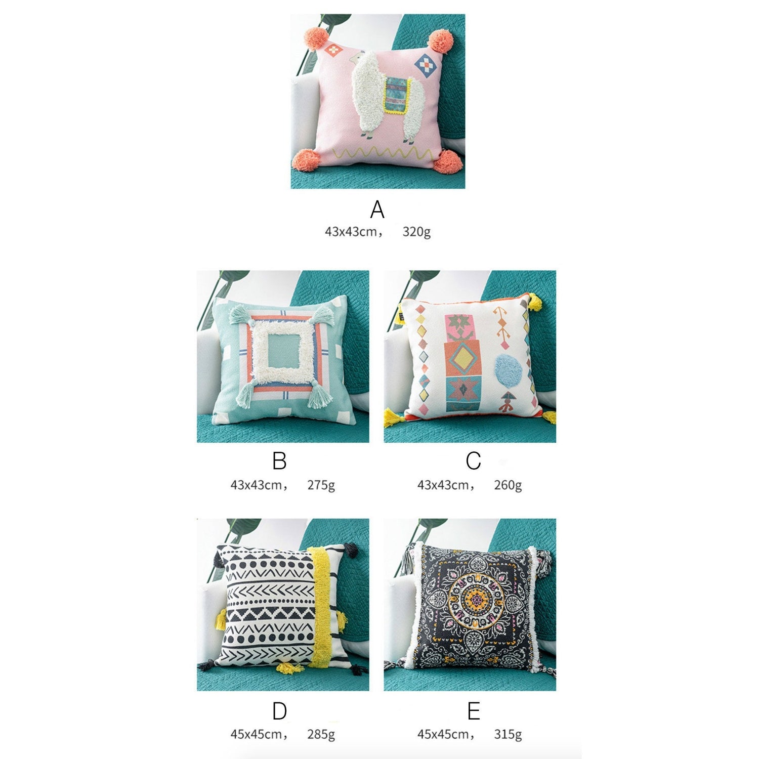 Morocan Geometry Embroidery Cushion - Nordic Side - 