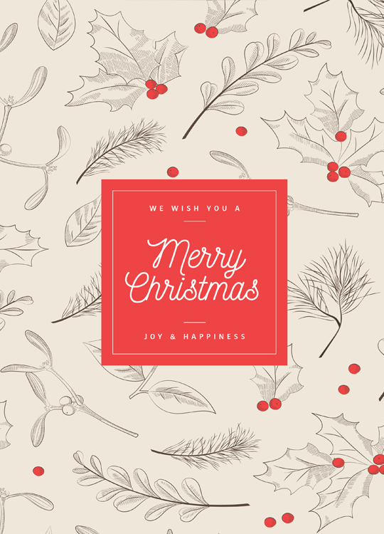 Muted Tones Merry Christmas Print - Nordic Side - 