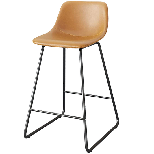 Industrial 4-Piece Faux Leather Bar Stools