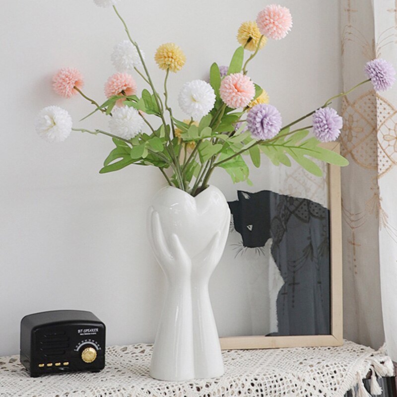 Hand-Holding Heart Ceramic Vase