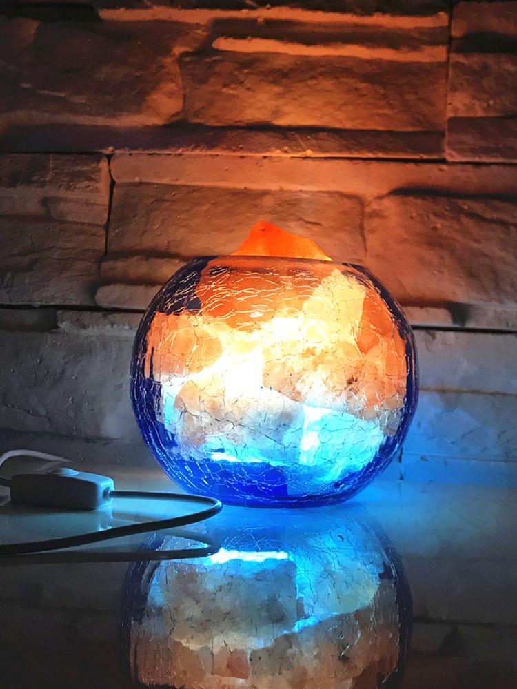 Ice and Fire Himalayan Salt Lamp - Nordic Side - Lightning