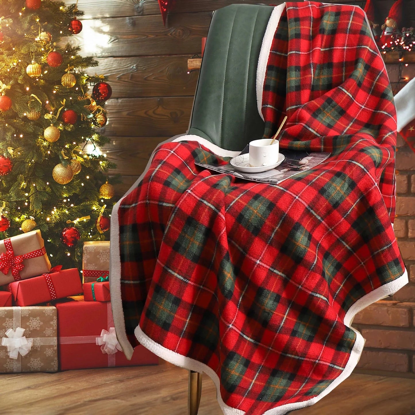 Holiday Plaid Blanket Throw