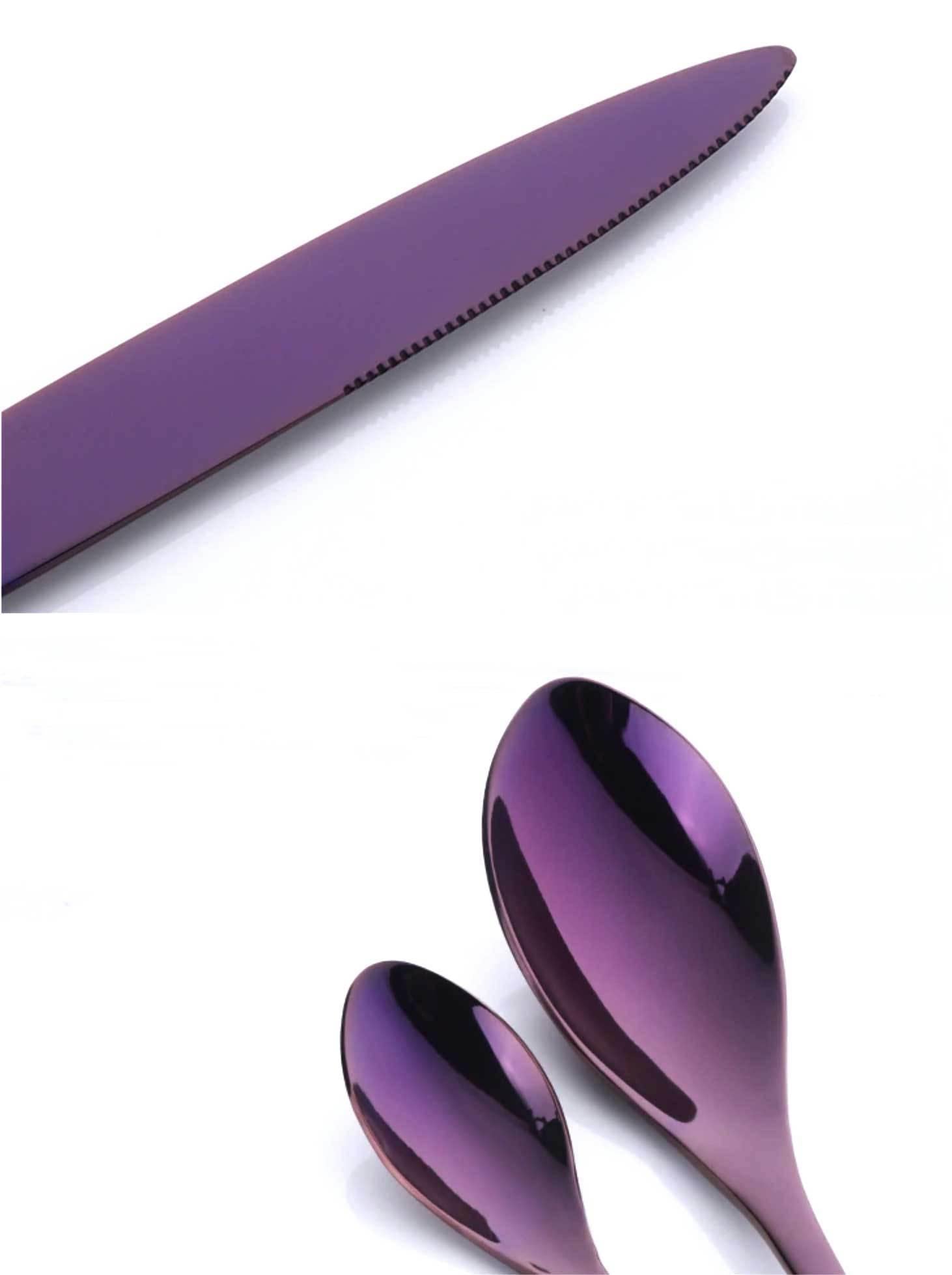 Purple Slim Metal Cutlery Set - Nordic Side - 