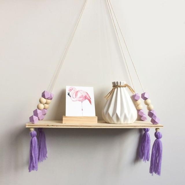 Claudia - Twine Wooden Wall Shelf Rack - Nordic Side - Decor