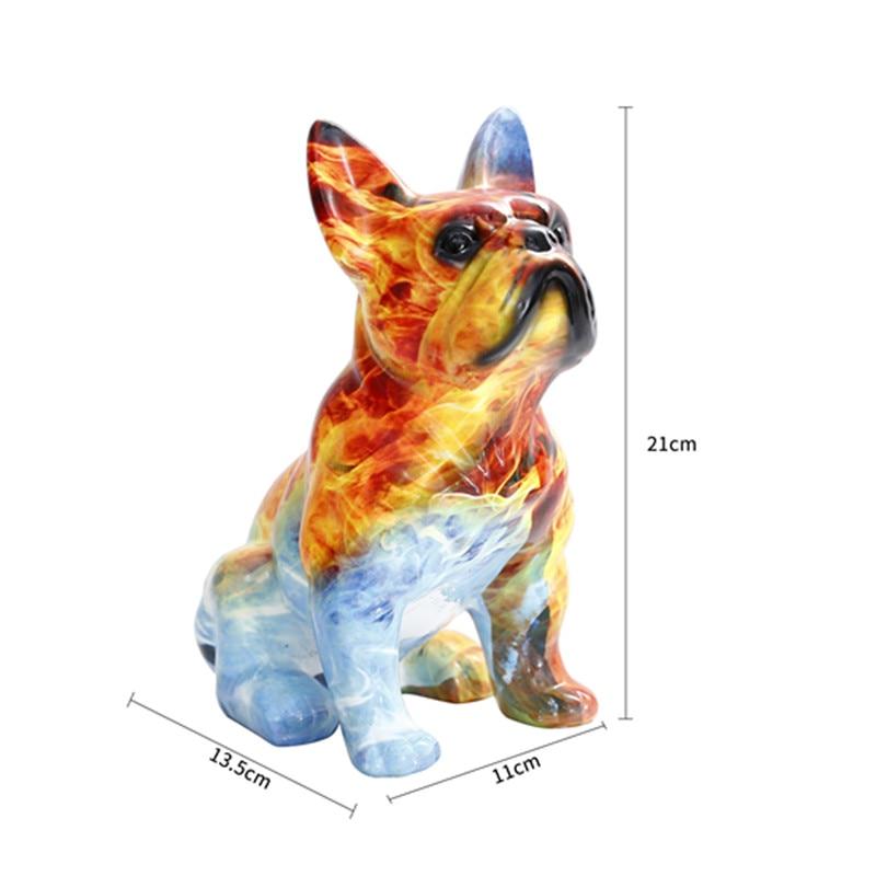 Ice Flaming French Bulldog Statue