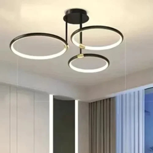Modern minimalist led chandelier light luxury art gold circle