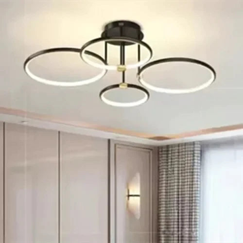 Modern minimalist led chandelier light luxury art gold circle