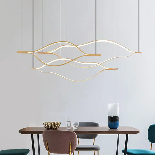 Nordic Modern Art Minimalist LED Chandelier Restaurant Living Room Bar