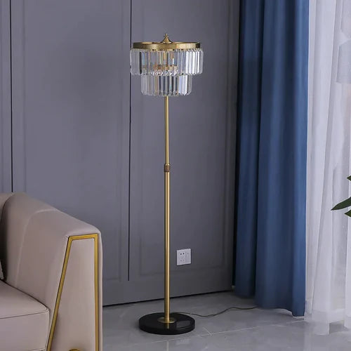 Post-Modern Floor Lamp Creative Crystal Copper Lamp in the Living Room
