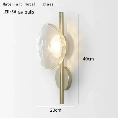 Modern minimalist art shaped glass wall lamp for bedroom living room