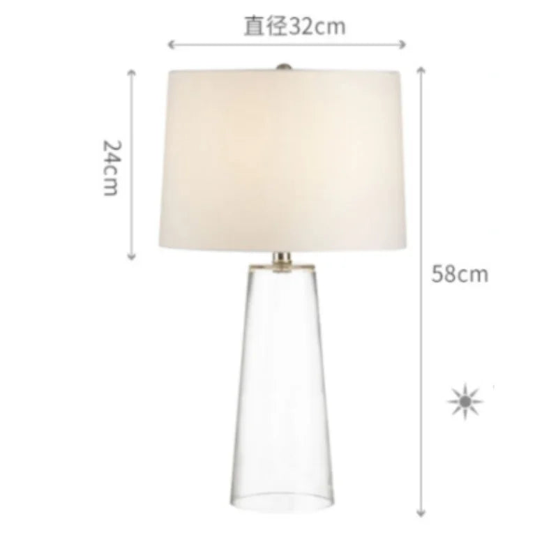 Glass LED Desk Lamps Bedroom Bedside Modern Minimalist Transparent
