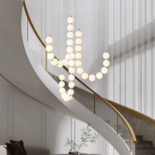 Nordic home decoration, stair chandelier, living room bedroom and