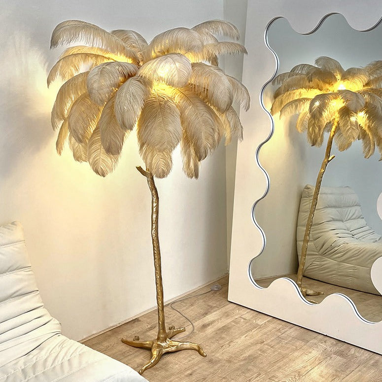 Ostrich Feather Floor Lamp