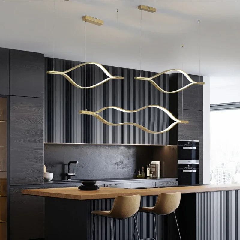 Nordic Modern Art Minimalist LED Chandelier Restaurant Living Room Bar
