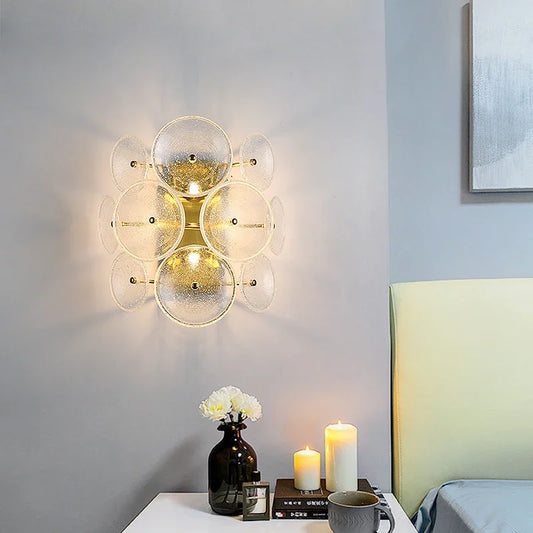 Modern Minimalist Glass Wall Lamp Nordic Creative Living room Corridor