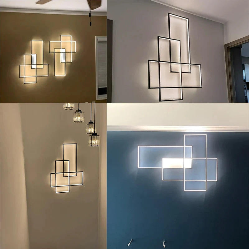 Modern Rectangle Led Wall Lamp Living Room Decor Led Wall Lights