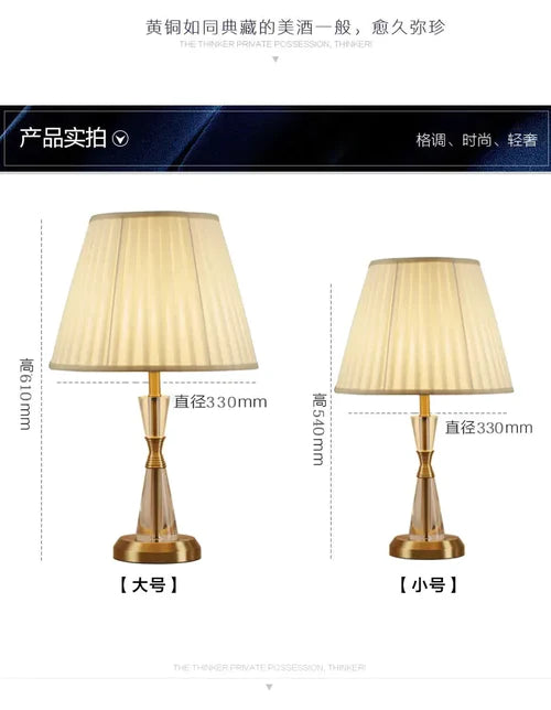 Light Luxury High-End Crystal Lamp Cozy Bedroom Bedside Lamp Modern