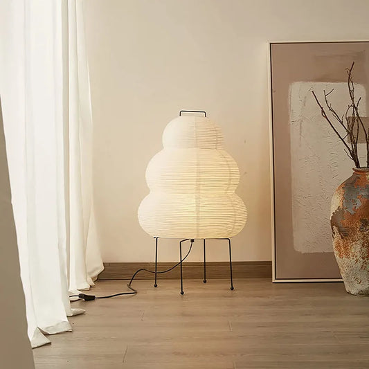 Japanese Design Akari Noguchi Yong Table Lamp White Rice Paper