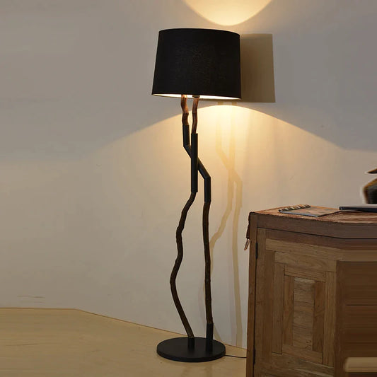 Nordic minimalist art light luxury wood art floor lamp living room