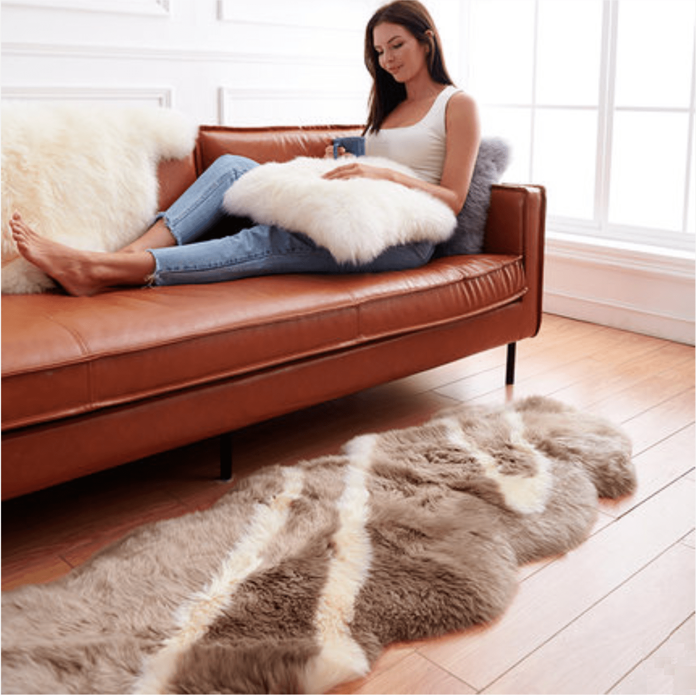 Mixed 100% Sheepskin Rug - Nordic Side - Rugs & Carpets