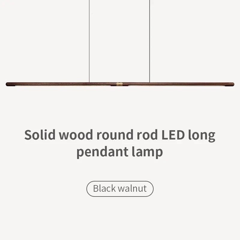 2.2m Long Wood Pendant Lights Bar Oval Led Strip Ceiling Lamp Simpl