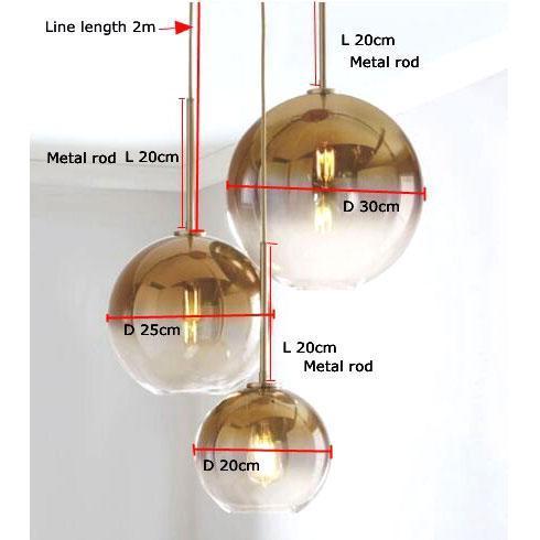 Silver & Gold Gradient Pendant Light - Nordic Side - 