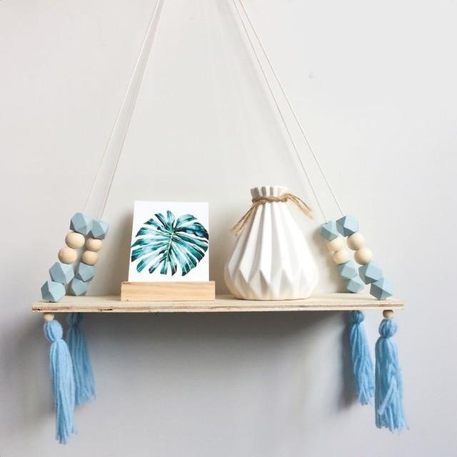 Claudia - Twine Wooden Wall Shelf Rack - Nordic Side - Decor