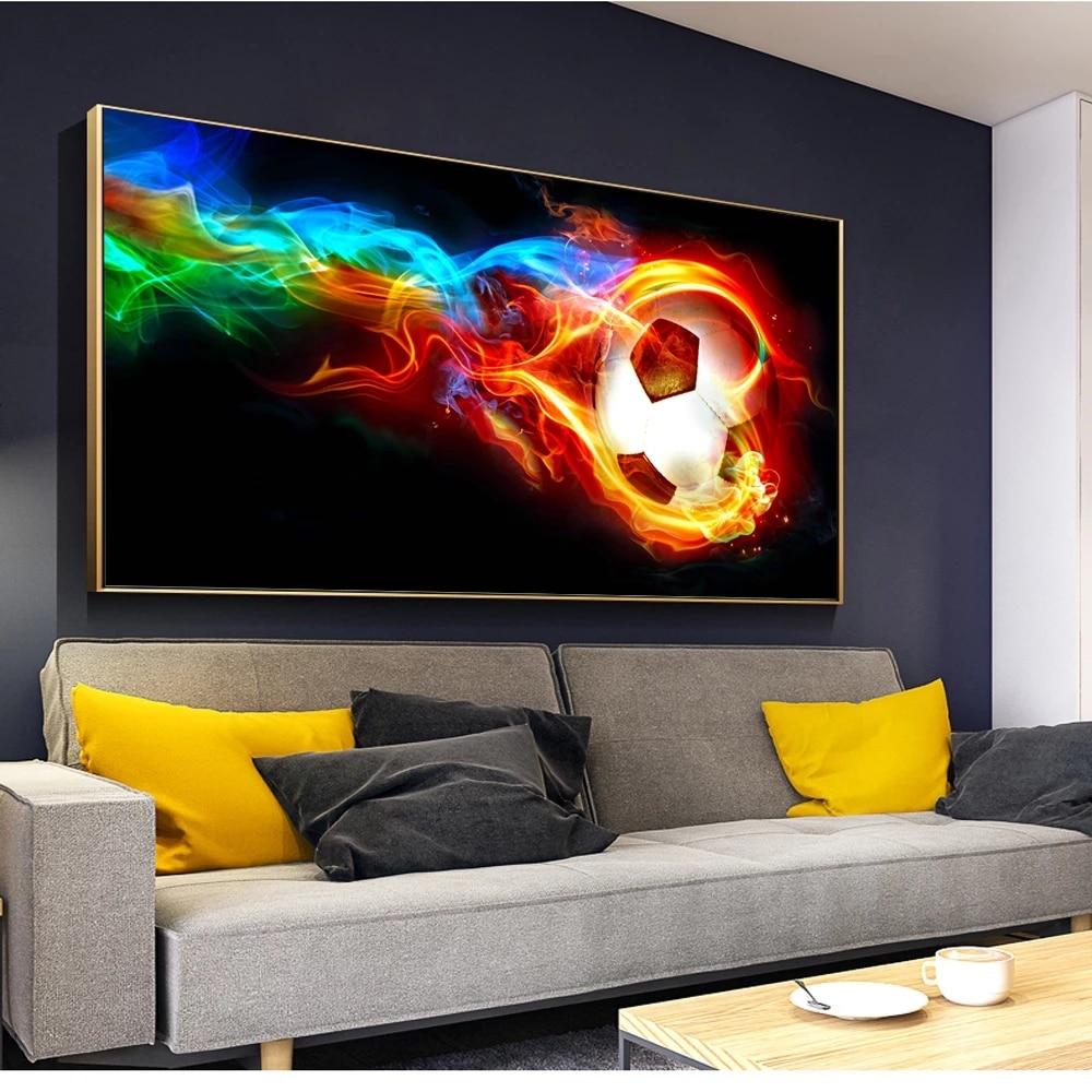 Fire Soccer Ball Canvas Print