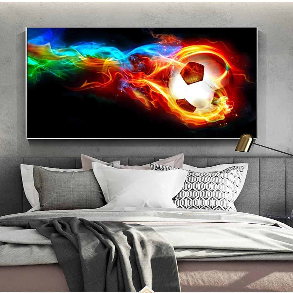 Fire Soccer Ball Canvas Print