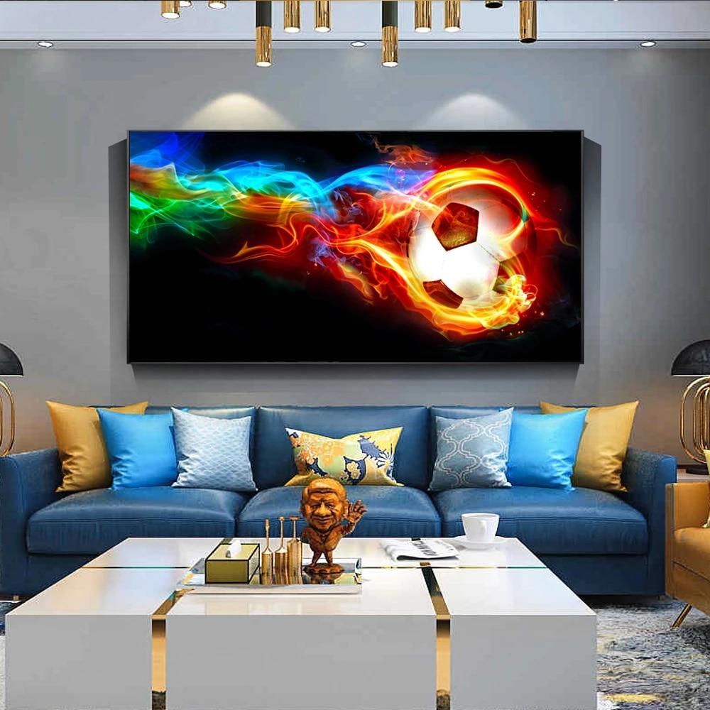 Fire Soccer Ball Canvas Print