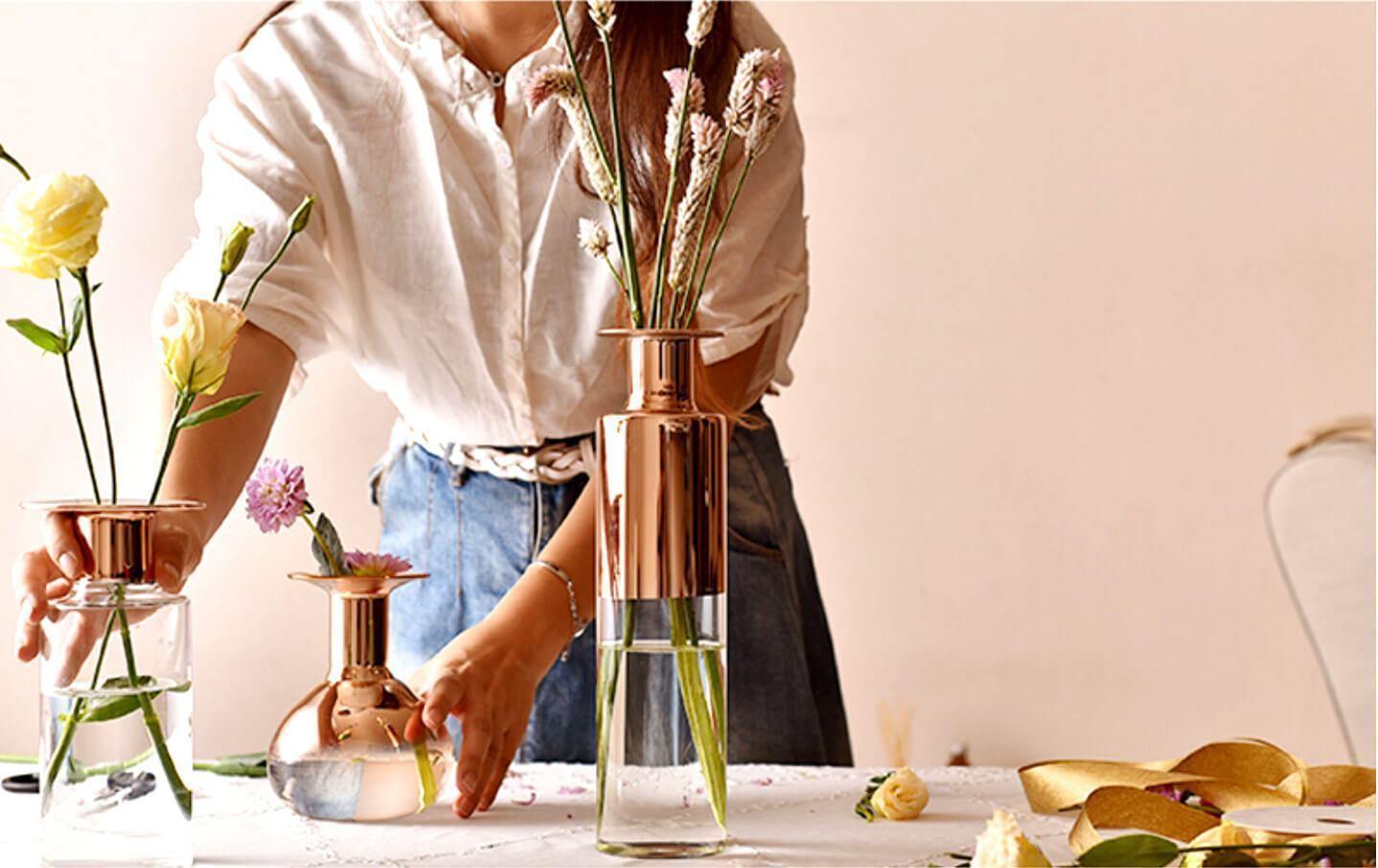 Terrarium Copper Glass Vases - Nordic Side - 