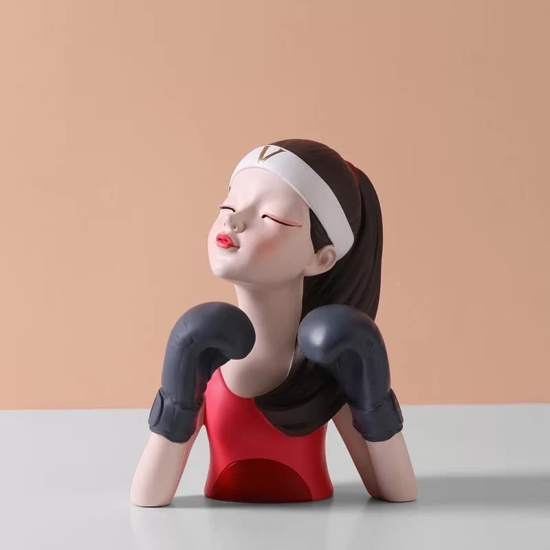 Kakintu Japanese-Inspired Boxing Girl Statue