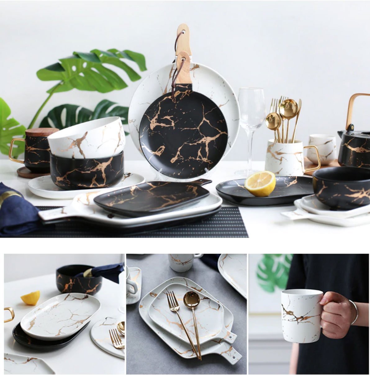 Various Gold Marble Ceramics - Nordic Side - 