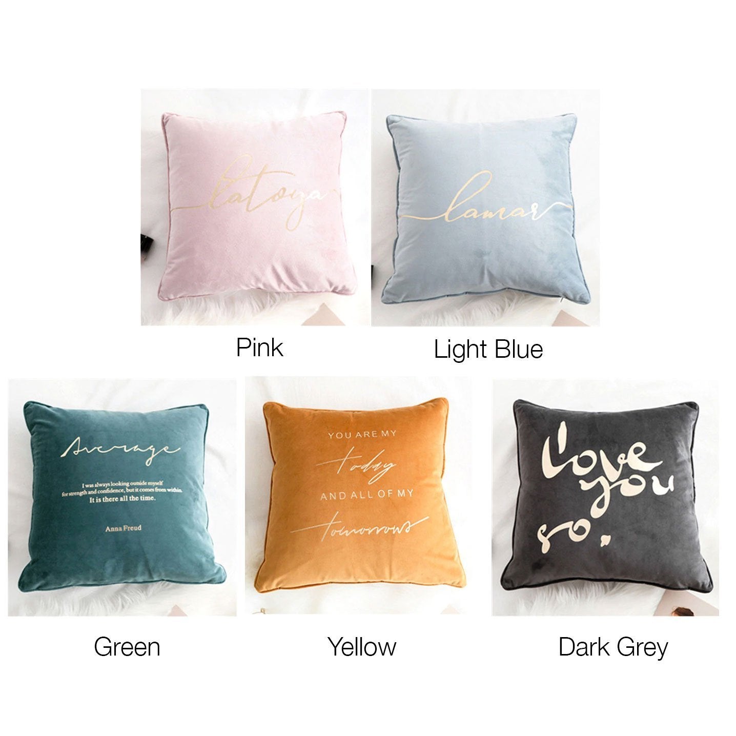 Velvet Cushions with Gold Letters - Nordic Side - 