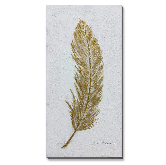 Golden Goose's Feather Oil Painting - Nordic Side - Oil Painting