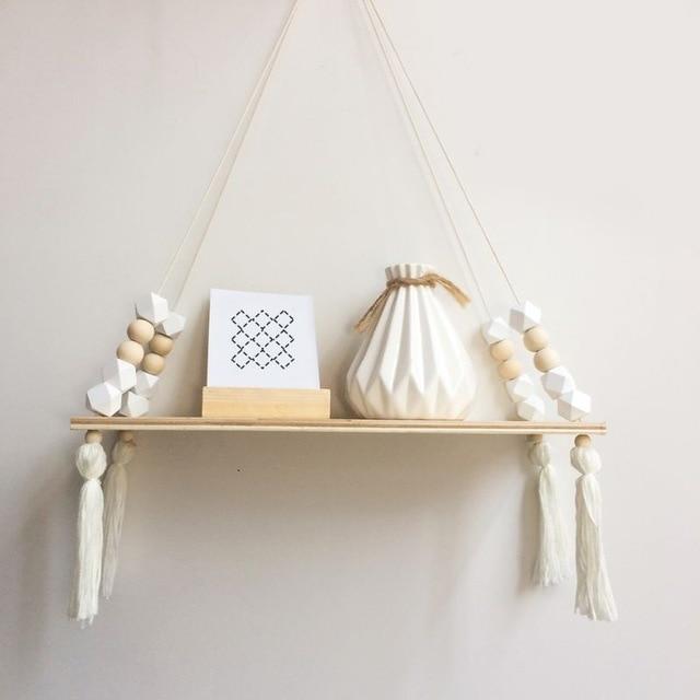 Claudia - Twine Wooden Wall Shelf Rack - Nordic Side - Decor