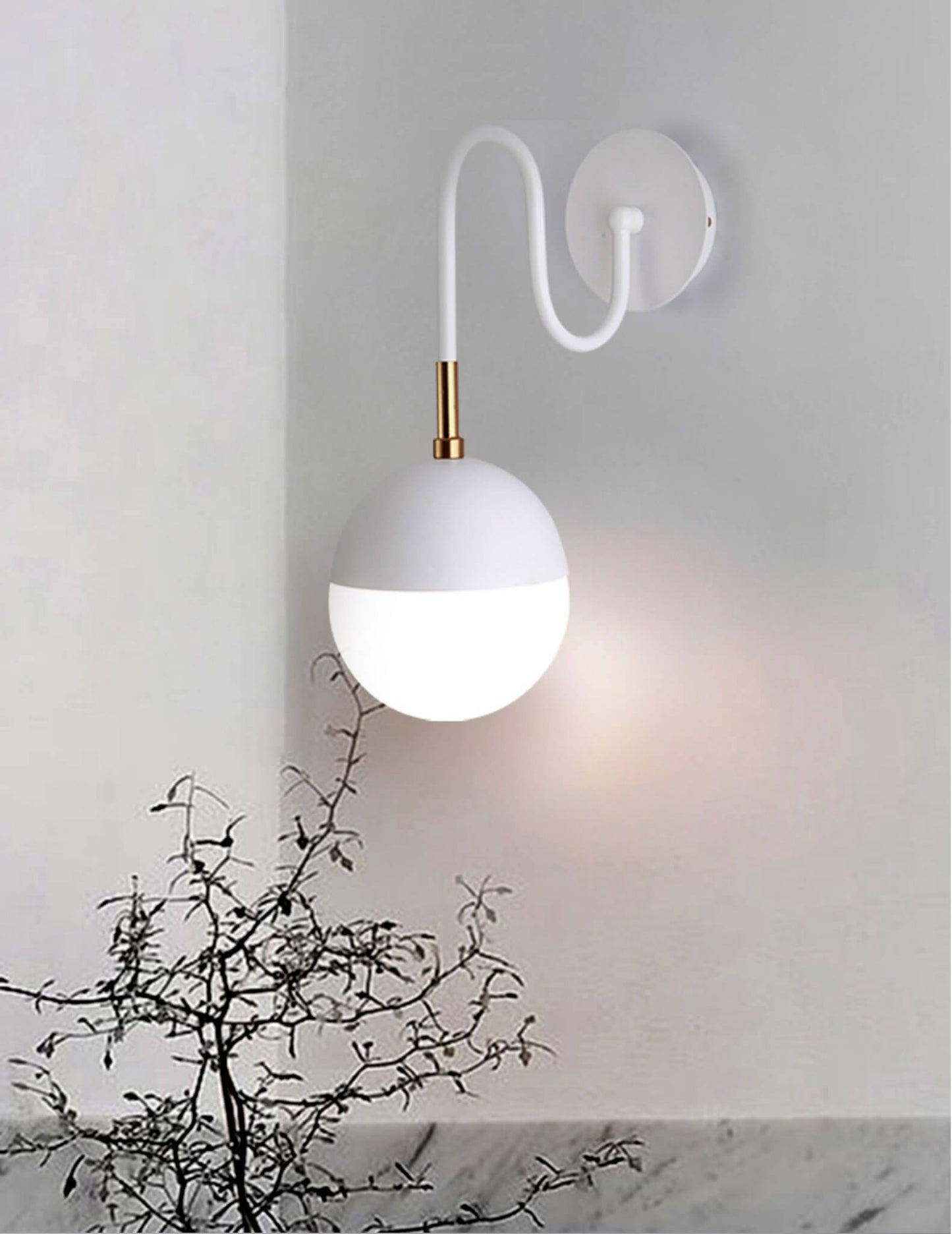 White Ball Wall Lamp - Nordic Side - 