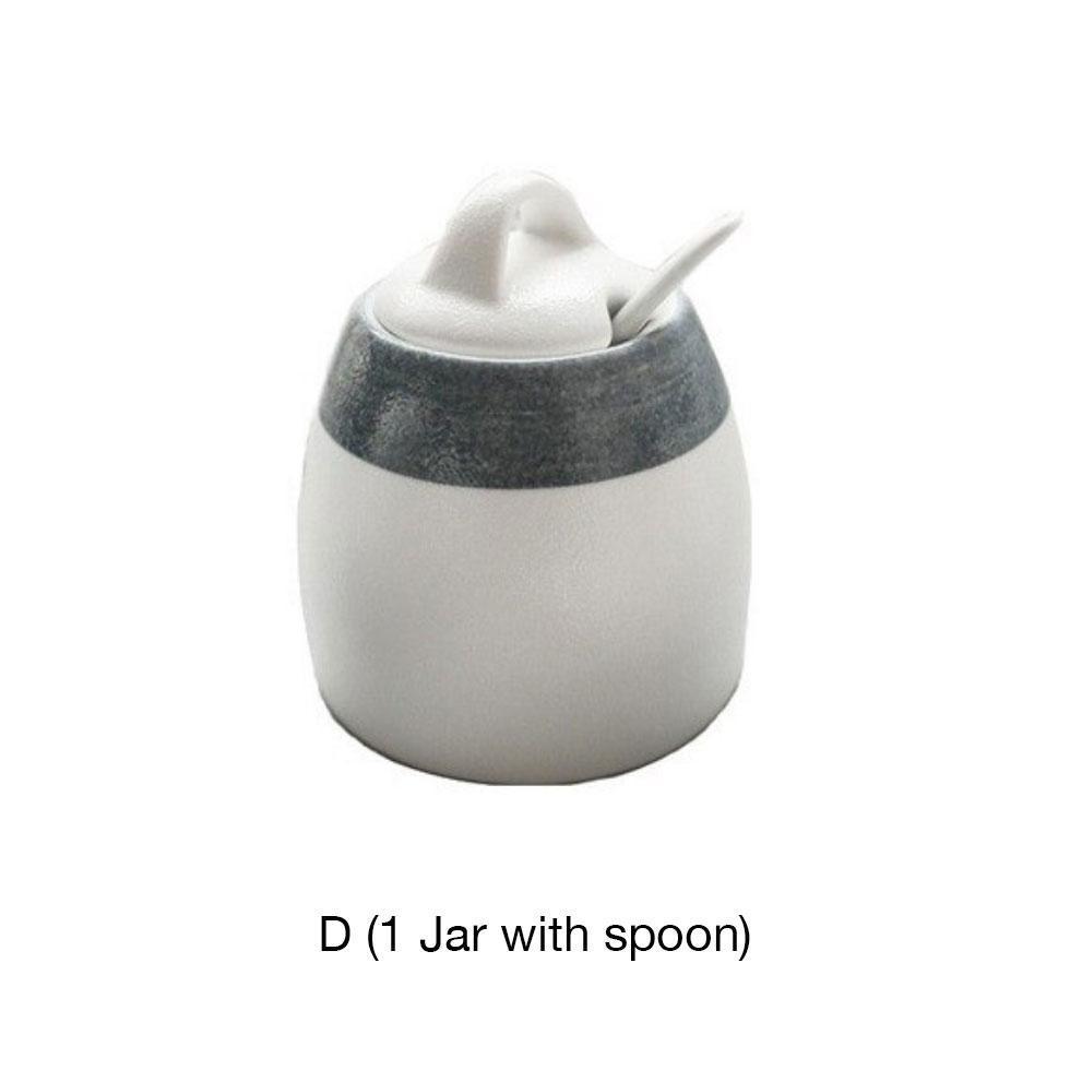 White & Grey Spice Jar - Nordic Side - 