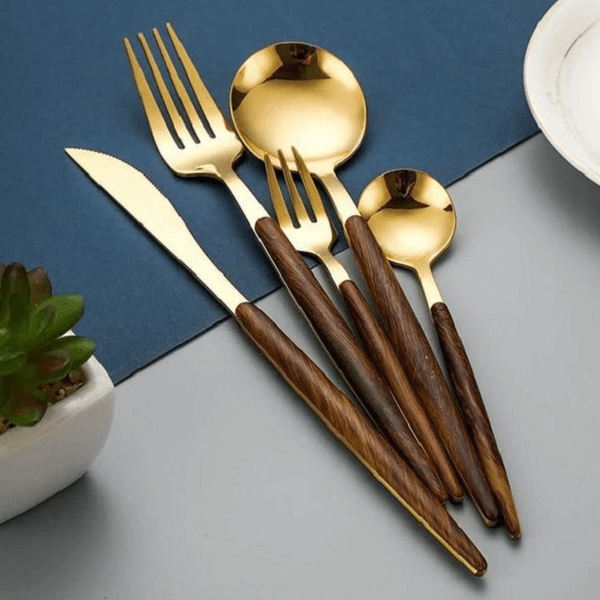 Wood Handle Cutlery Set - Nordic Side - architecture, arcitecture, art, artichture, artist, artlighting, bathroom vanity, contemporaryart, custom-made, decor, decoration, design, designer, de