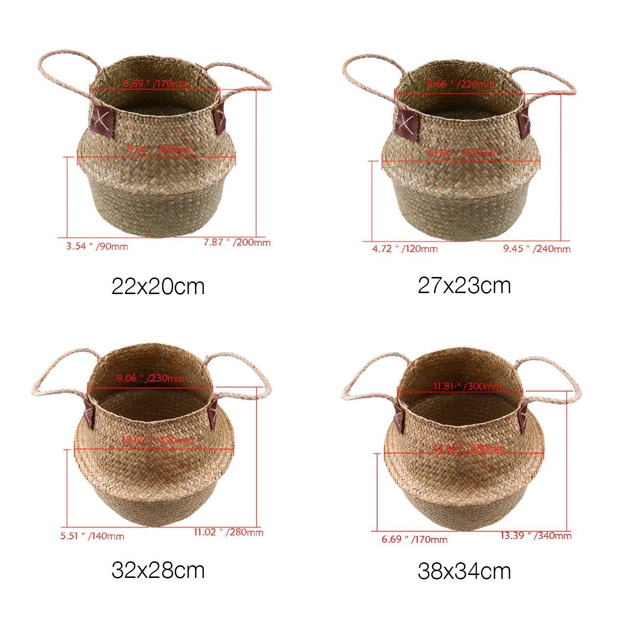 Woven Rattan Basket - Nordic Side - 