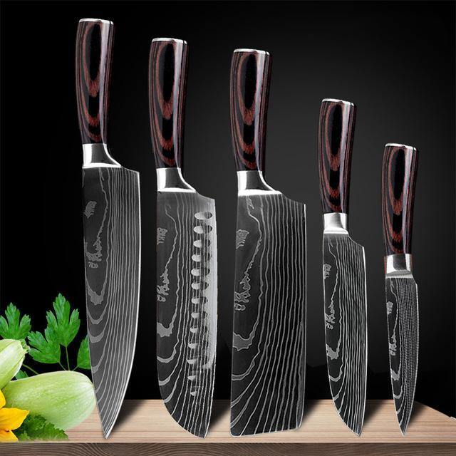 Japanese Chef Knife Set - Stainless Steel Blades - Nordic Side - chef knife, chef knife set, damascus knife, japanese knife, kitchen, kitchen knife set, kitchen knives, knife set, stainless s