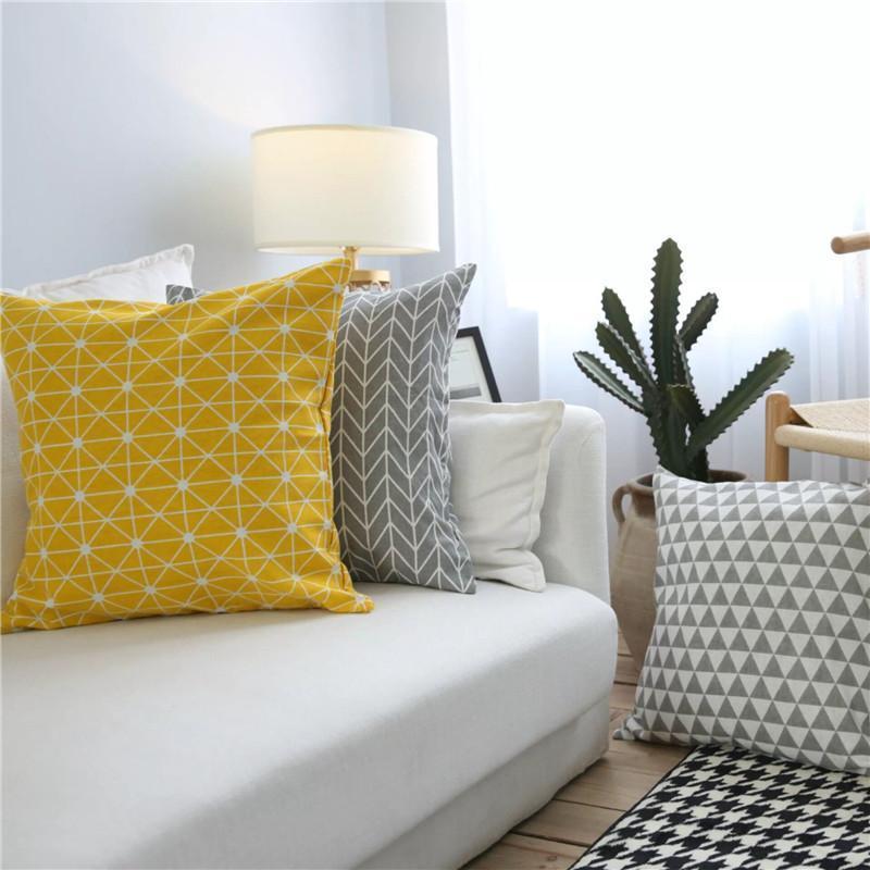 Geometric Throw Pillow Case - Nordic Side - New