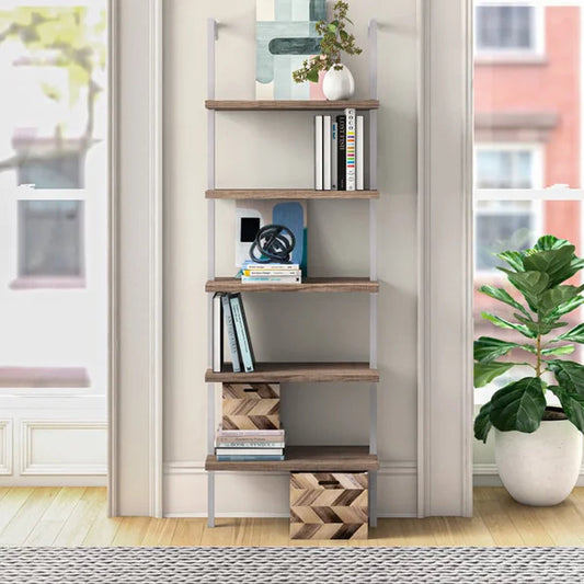 Kanissa 72.5'' H X 24'' W Steel Ladder Bookcase