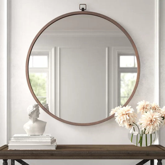 Round Bronze Round Wall Mirror